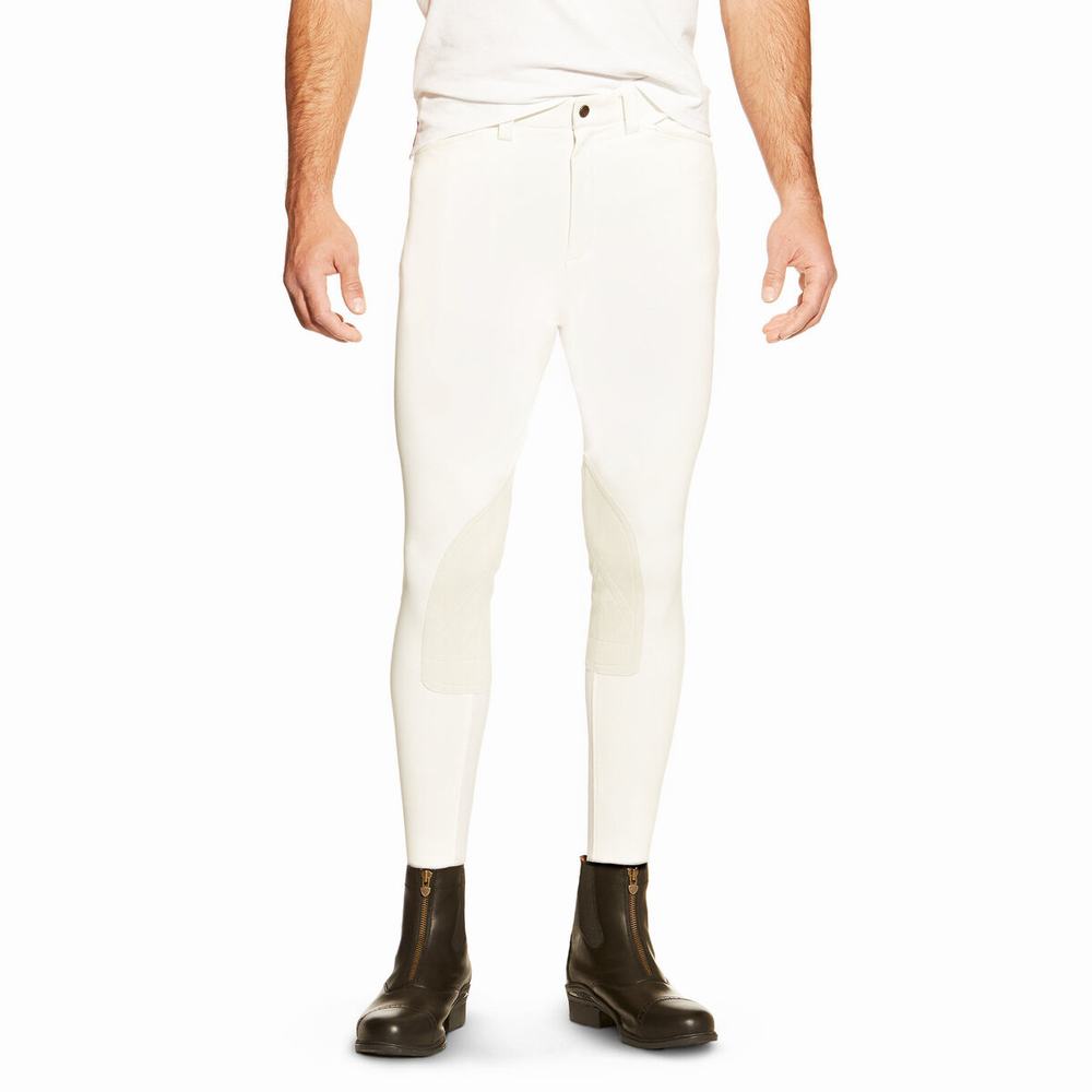 White Ariat Olympia Men\'s English Riding Pants | VSIJ12375