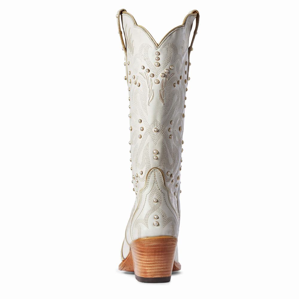 White Ariat Pearl Women's Dress Boots | JGYC23095