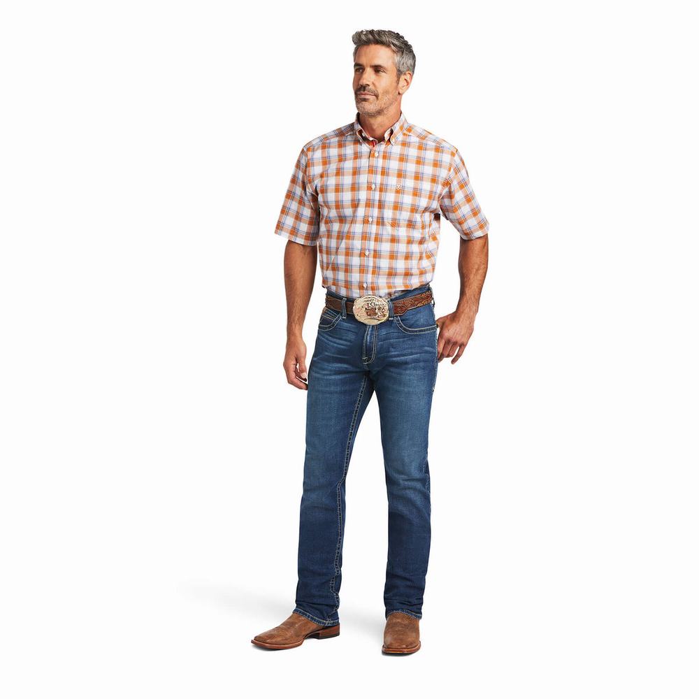 White Ariat Pro Series Bodhi Classic Fit Men's Shirts | XOBI73561