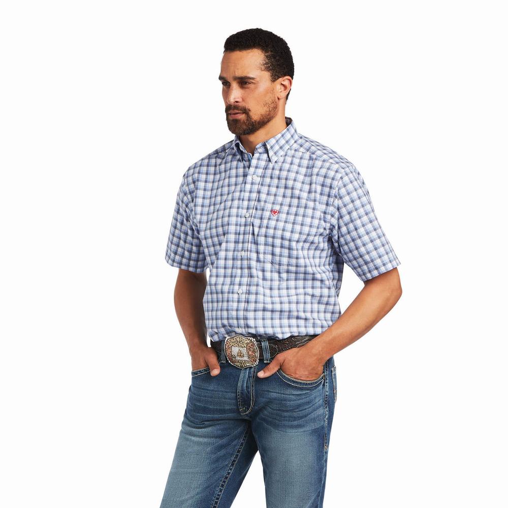 White Ariat Pro Series Fred Classic Fit Men\'s Shirts | OFLG74058