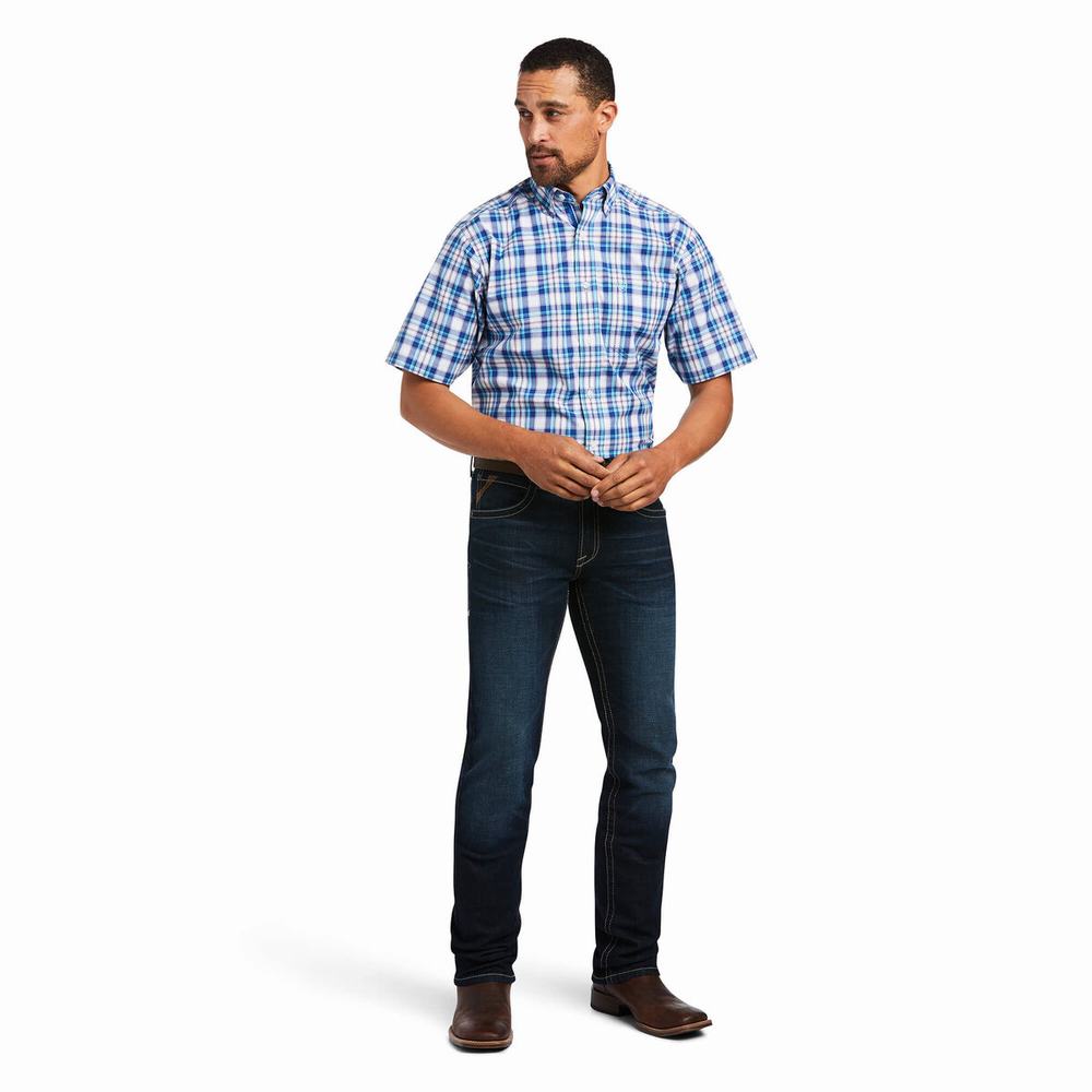 White Ariat Pro Series Gregorio Fitted Men's Shirts | WQMS05271