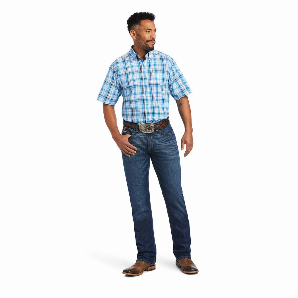 White Ariat Pro Series Micah Classic Fit Men's Shirts | FLJC71096