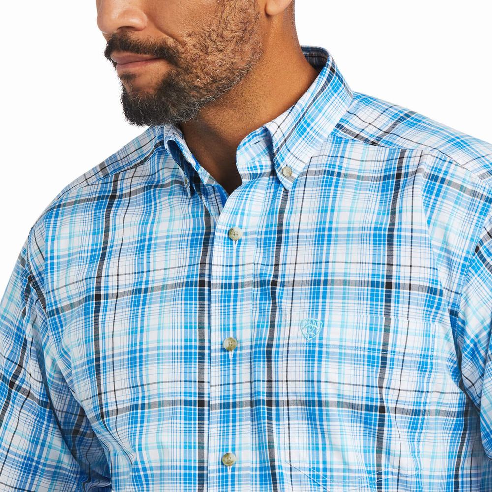 White Ariat Pro Series Micah Classic Fit Men's Shirts | FLJC71096