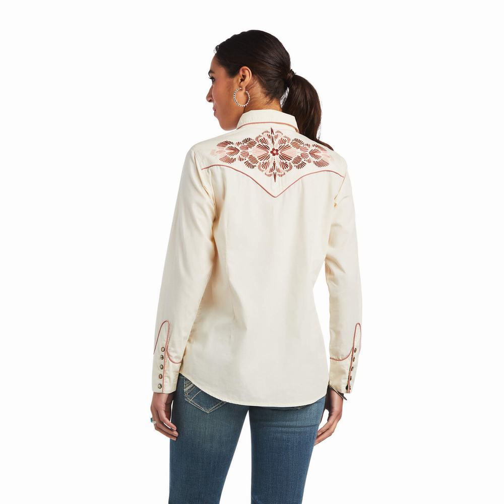 White Ariat REAL Georgia Women's Tops | ZRDN63257