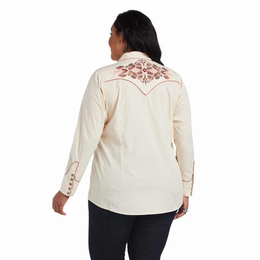 White Ariat REAL Georgia Women's Tops | ZRDN63257