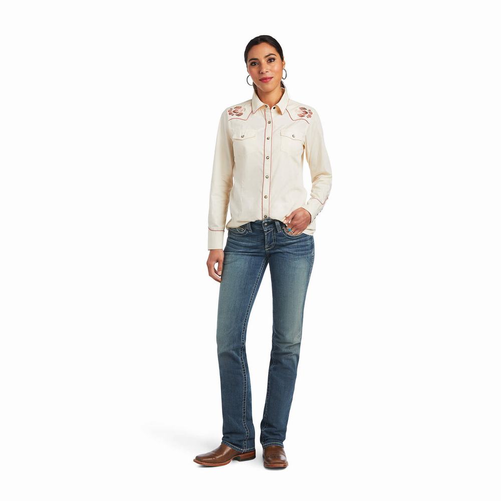 White Ariat REAL Georgia Women's Tops | ZRDN63257