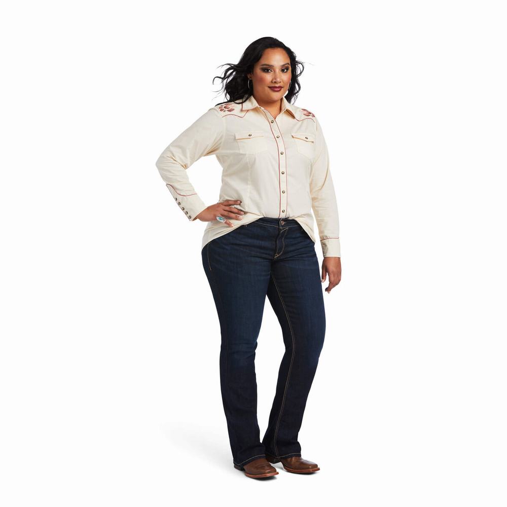 White Ariat REAL Georgia Women's Tops | ZRDN63257