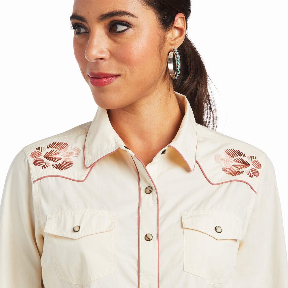 White Ariat REAL Georgia Women's Tops | ZRDN63257