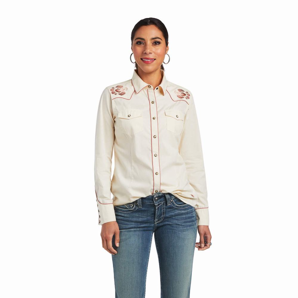 White Ariat REAL Georgia Women\'s Tops | ZRDN63257