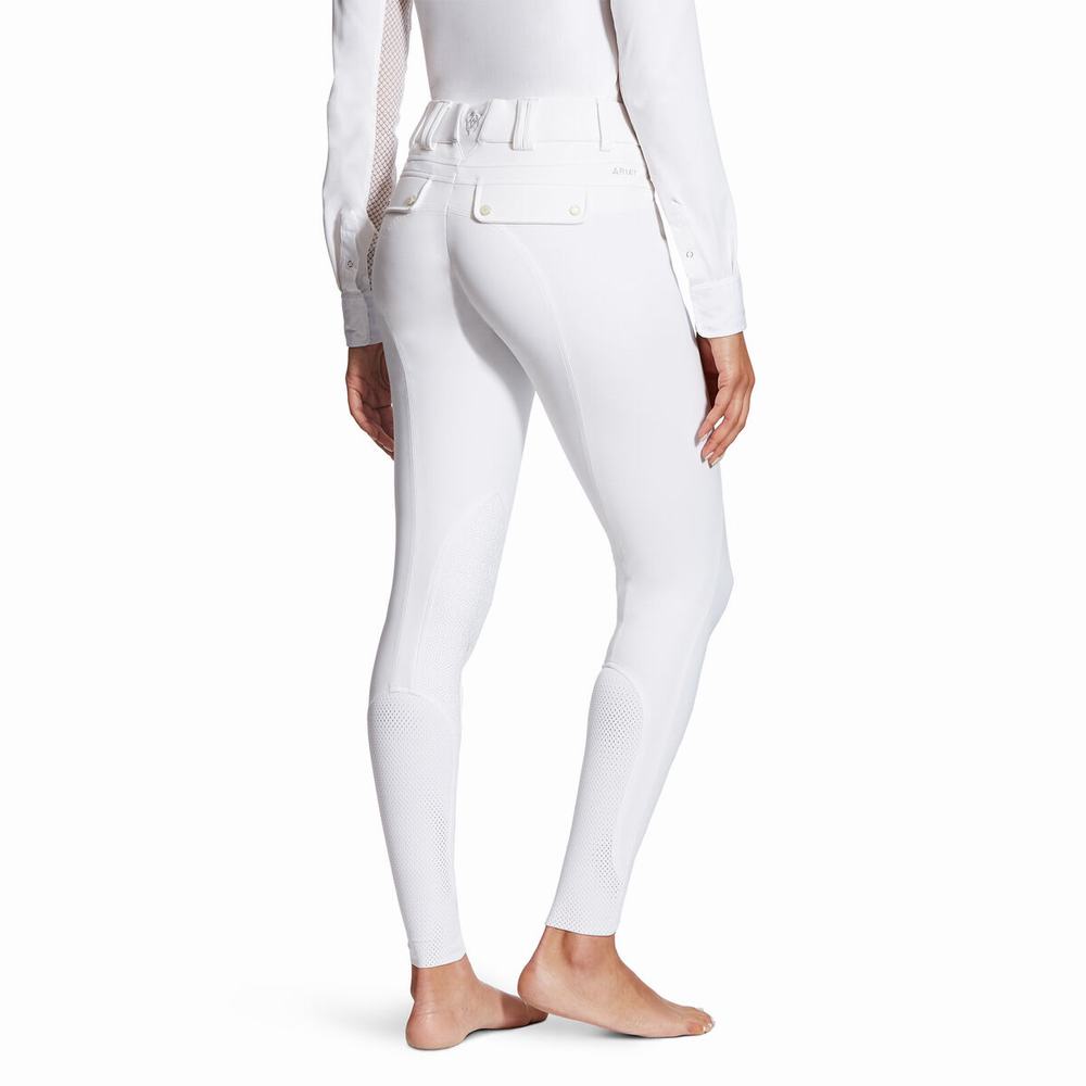 White Ariat Tri Factor Grip Women's Pants | KCYH19647