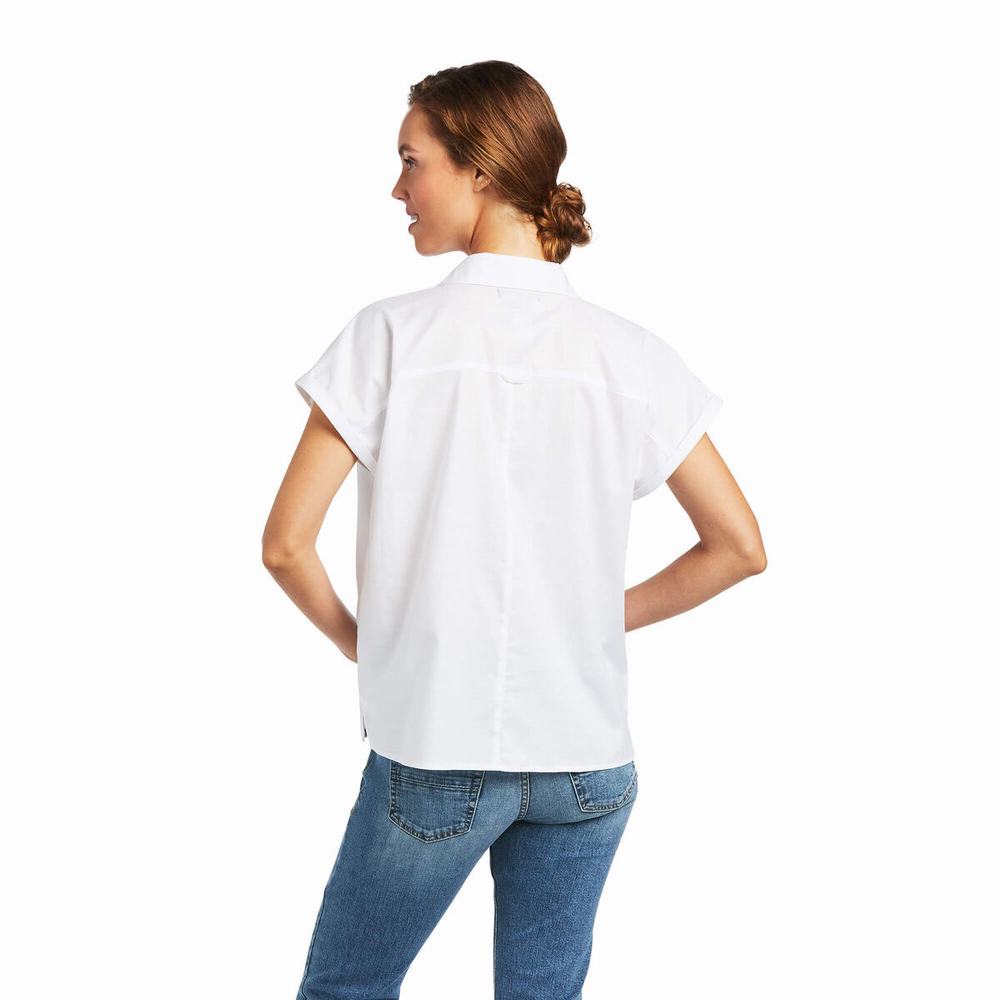 White Ariat Zenith Women's Tops | WJNV84193