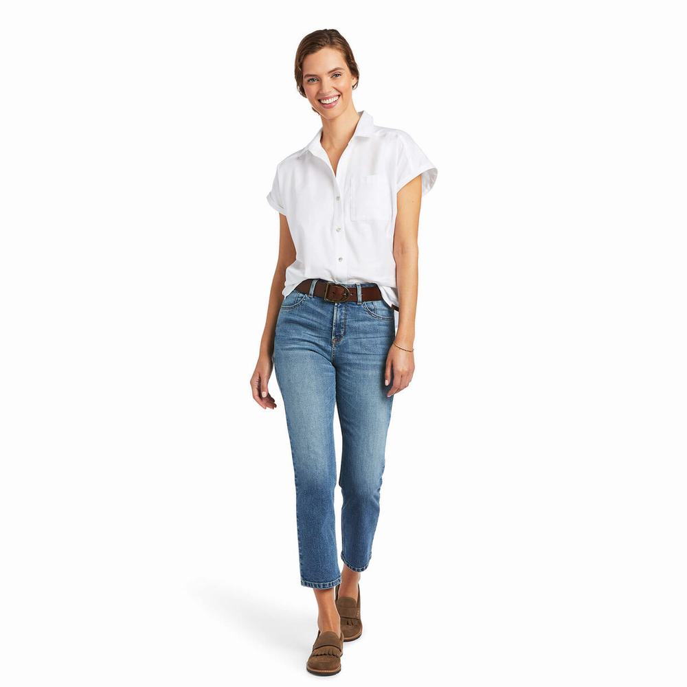 White Ariat Zenith Women's Tops | WJNV84193