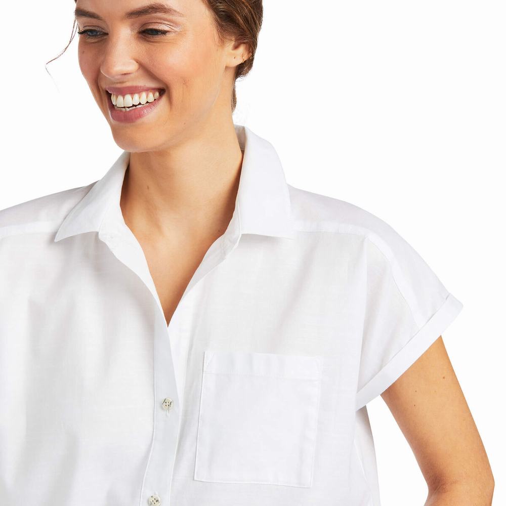 White Ariat Zenith Women's Tops | WJNV84193