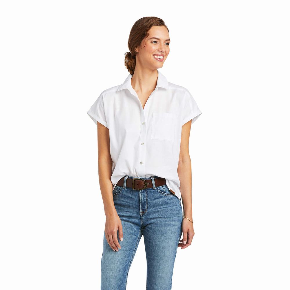 White Ariat Zenith Women\'s Tops | WJNV84193