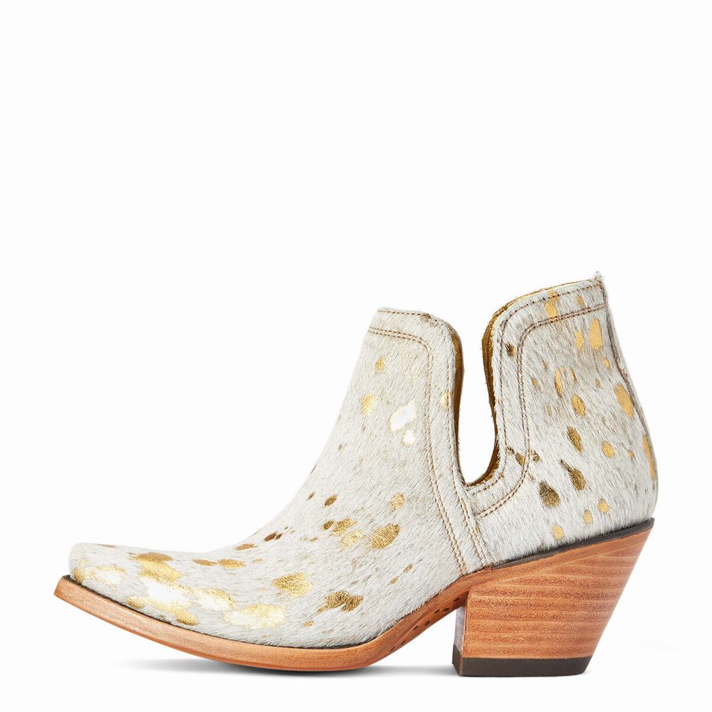 White Metal Ariat Dixon Haircalf Women's Booties | EQZF47650