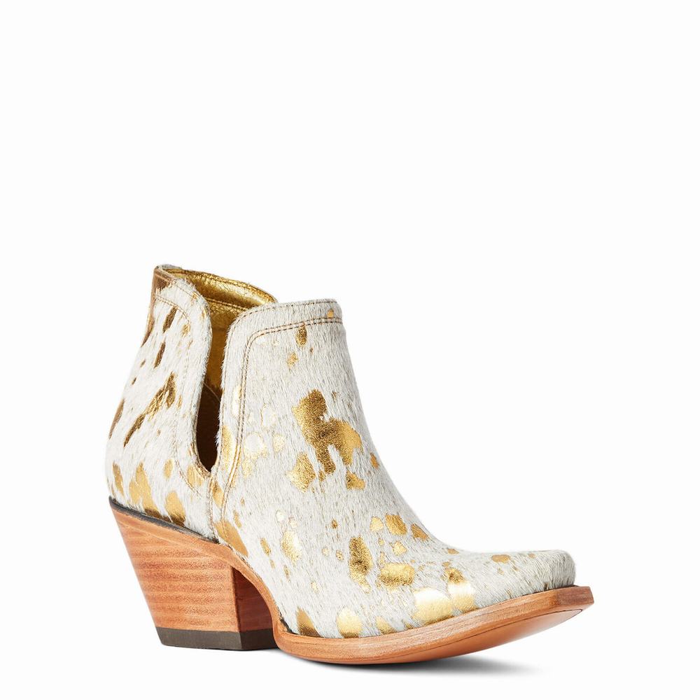 White Metal Ariat Dixon Haircalf Women's Booties | EQZF47650