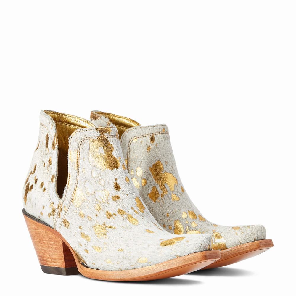 White Metal Ariat Dixon Haircalf Women's Booties | EQZF47650