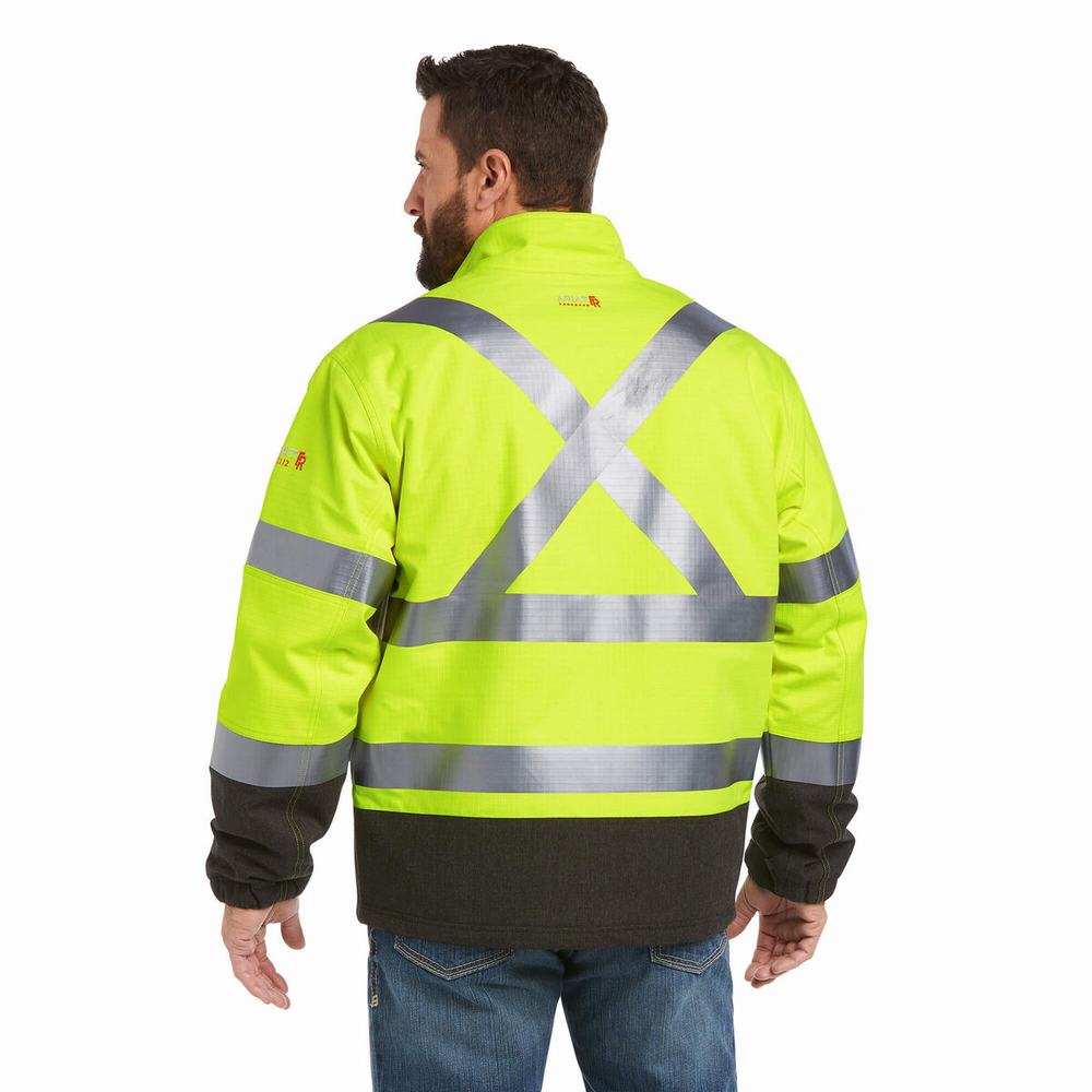 Yellow Ariat FR Hi-Vis Waterproof Insulated Men's Jackets | TFEZ53674