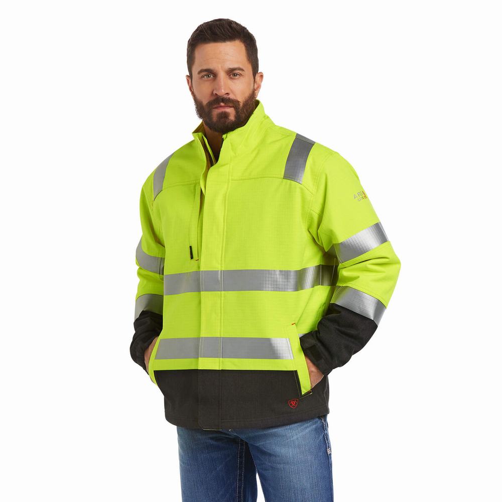 Yellow Ariat FR Hi-Vis Waterproof Insulated Men\'s Jackets | TFEZ53674