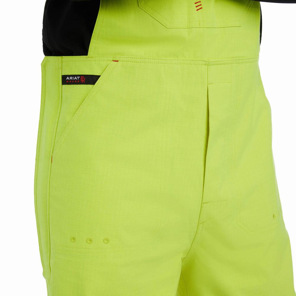 Yellow Ariat FR Hi-Vis Waterproof Men's Pants | DKIU68703