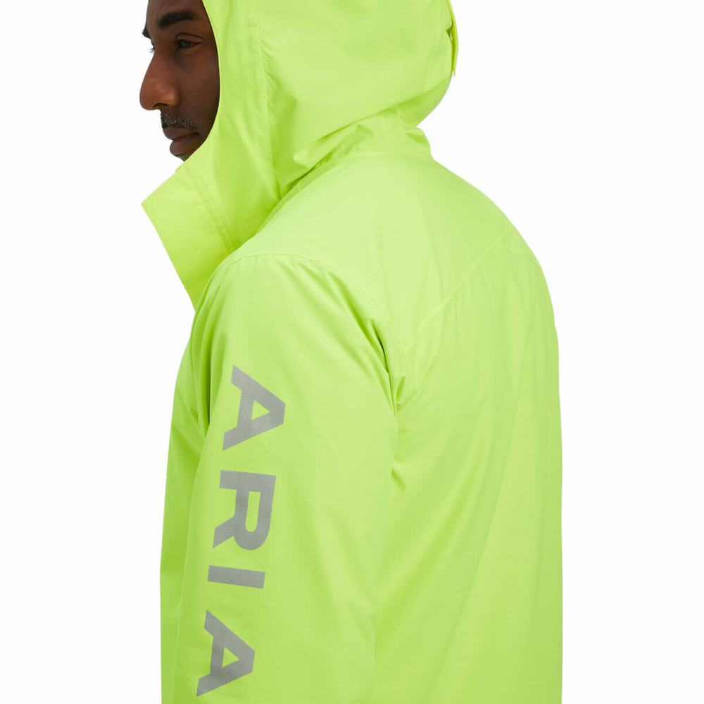 Yellow Ariat Rebar Stormshell Logo Waterproof Men's Jackets | BEKO35809